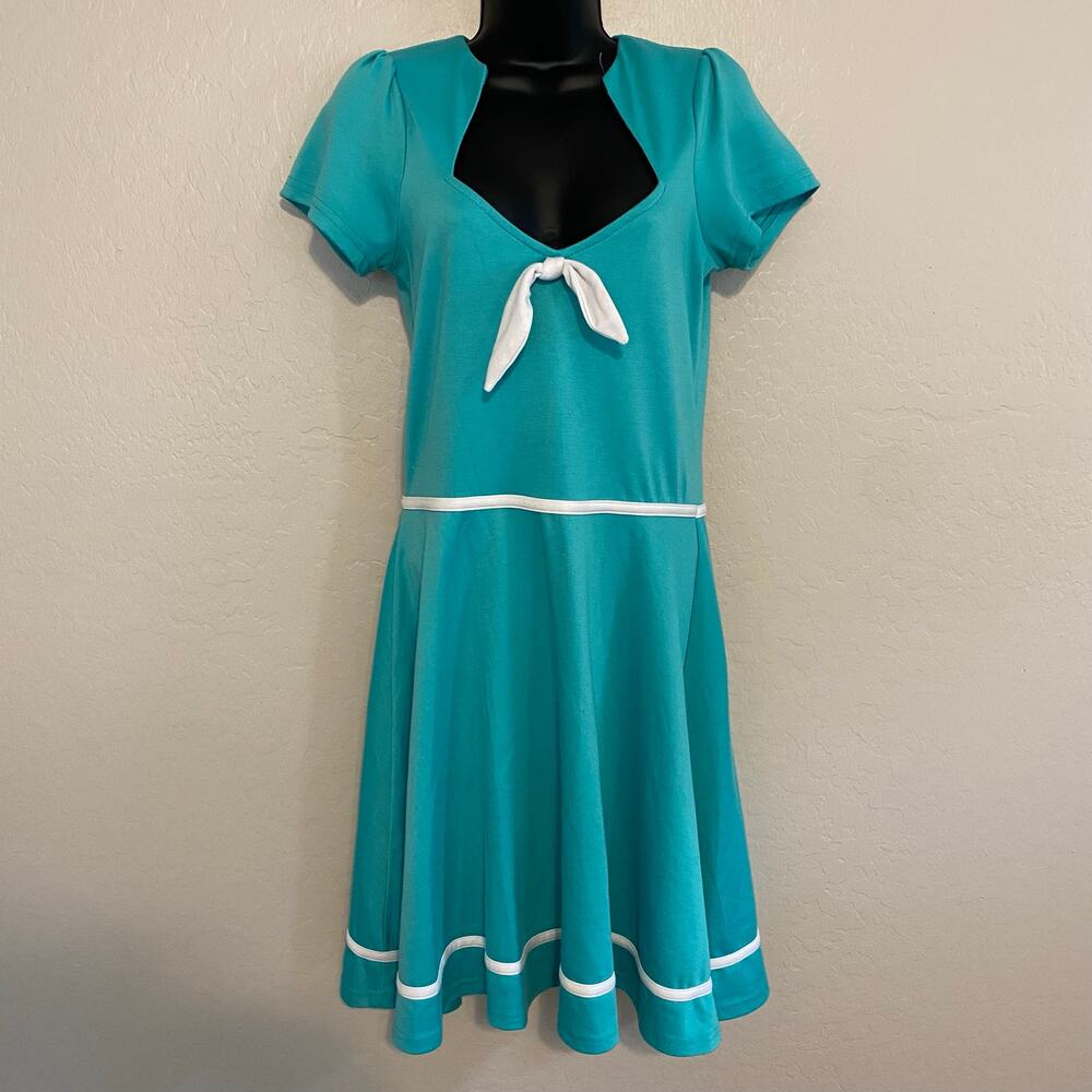 Rock Steady Womens Size Large Dress Nautical Sweetheart Bow Retro Pinup